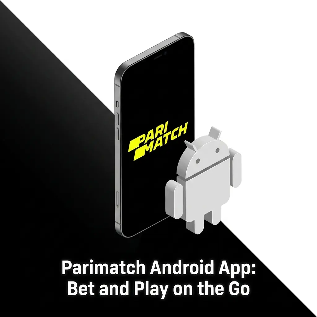 Parimatch Android app on mobile screen showing betting and casino games interface for on-the-go gaming
